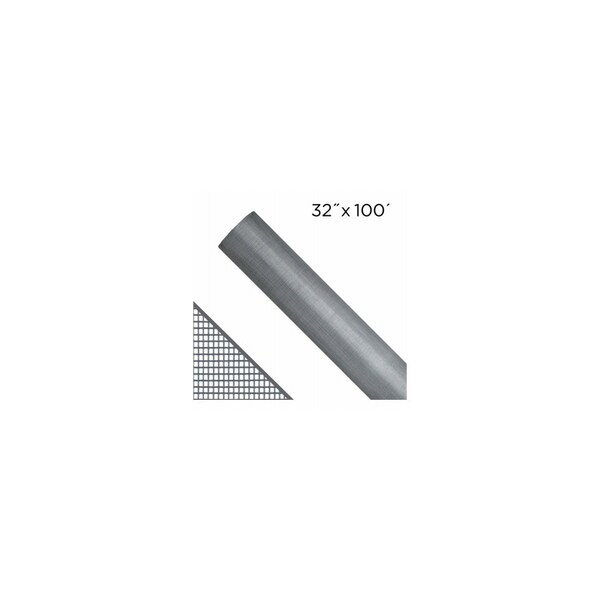 New York Wire Insect Screen, 100 ft L, 32 in W, Fiberglass, Gray FCS8791-M - main