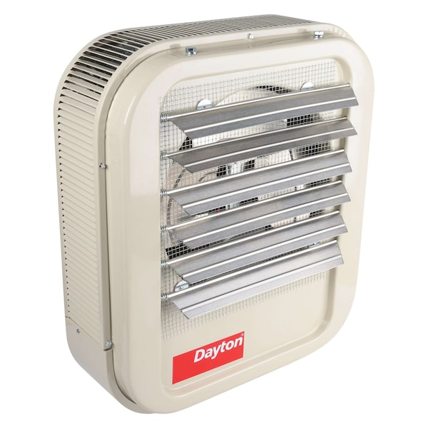 Dayton Fan Forced Electric Unit Heater, Wall & Ceiling, 3 Phase, 480VAC, 10kW, 21-3/4 in H, 19 in W 804RZ8 - main