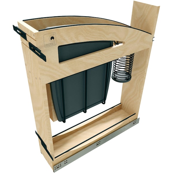 Rev-A-Shelf Base Organizer Knife/Utensil 21-21/32inD x 5-15/16in W x 25-7/8inH Soft-close Wood/Black Craftsman 448KBCC-BCSC-5MB - main