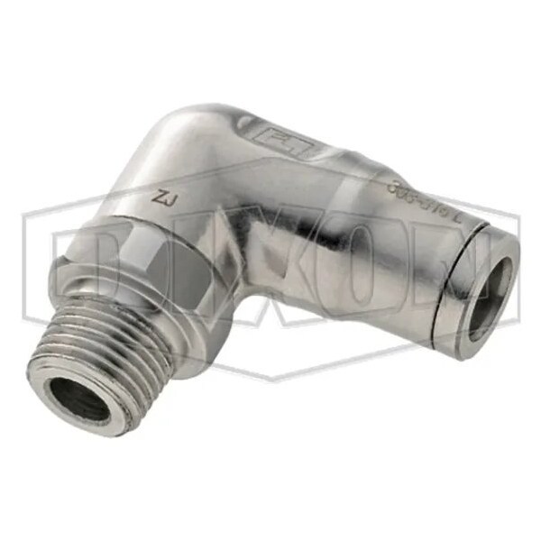 Dixon Legris by Push-In Elbow, 1/4 in Nominal, MNPT x Tube, 290 psi Pressure, SS, Domestic 38895614 - main
