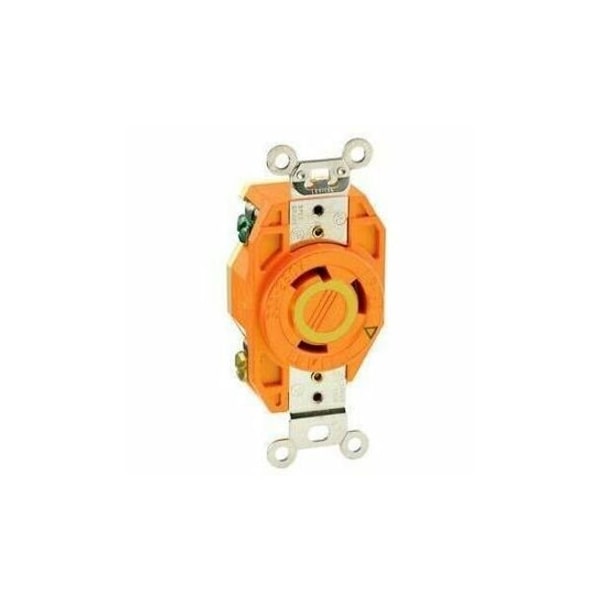 Leviton Locking Receptacle, L5-30R, 30 A, 125V AC, Single Phase, 2 Pole, Flush Mount, Screw Terminals 2610-IG - main