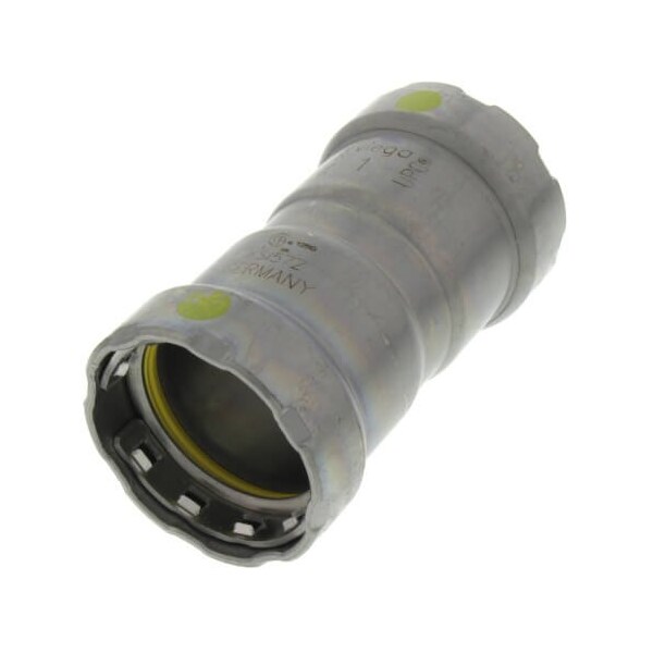 Viega MegaPressG couplingWith stop P1 1 P2 1 carbon steel zinc-nickel coating 25011 - main