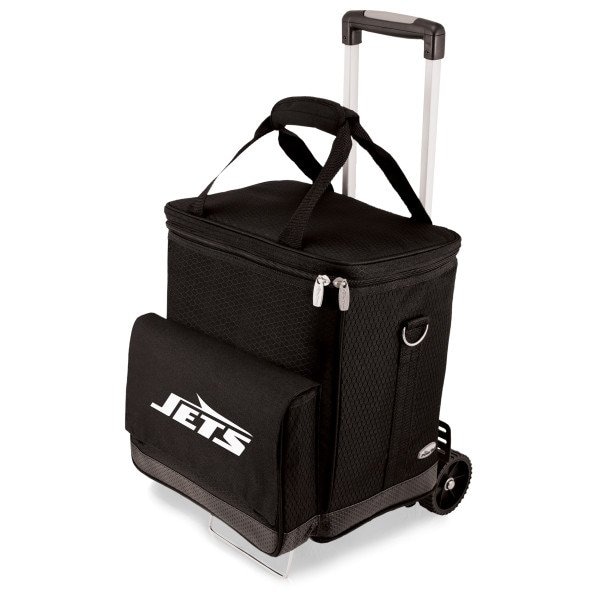 Picnic Time Family Of Brands NFL New York Jets - Cellar 6-Bottle Wine Carrier & Cooler Tote with Trolley 660-85-179-224-2 - main