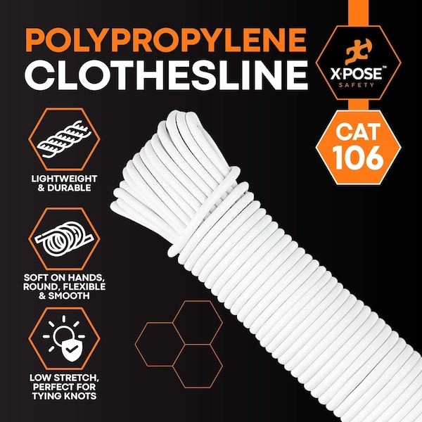 Xpose Safety Plastic Clothes Line 5/32inx100ft, 6PK PCL532-100-6-X-S - main