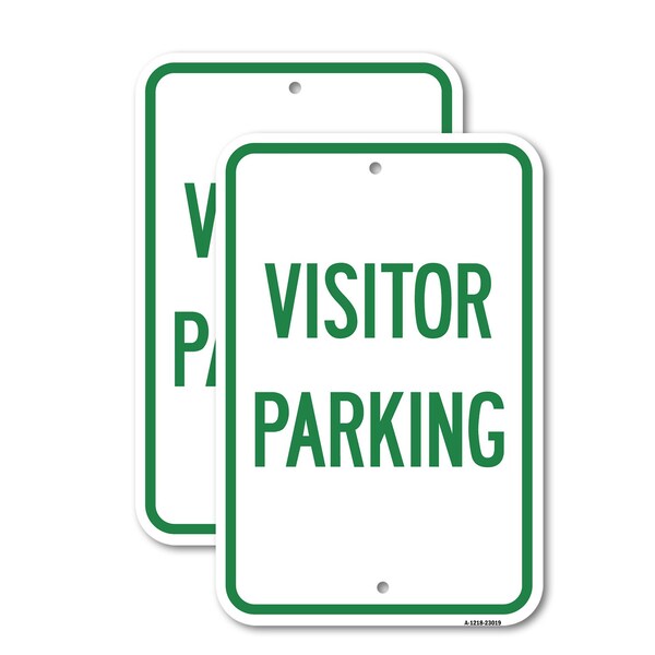 Signmission Reserved Parking Sign Visitor Parking, 12'' X 18'' 2 Signs, Heavy Gauge Aluminum, 2PK A-1218-2PACK-23019 - main