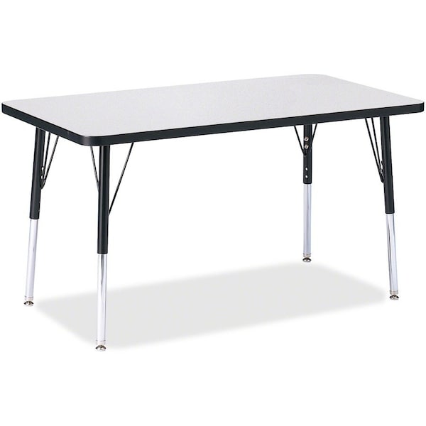 Jonti-Craft Berries Rectangle Activity Table, 24 in. x 36 in., A-height, Freckled Gray/Black/Black 6478JCA180 - main