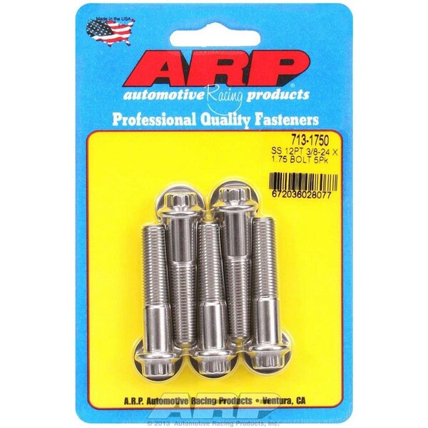 Arp 713-1750 0.38-24 x 1.75 in. 12-Point Stainless Steel Bolt Kit, 5PK ARP713-1750 - main
