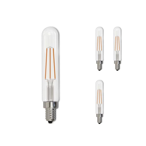 Bulbrite LED Filament 4.5 W Dimmable T8 Light Bulb with Clear Glass Finish and E12 Base, 2700K, 450Lumens, 4PK 862781 - main