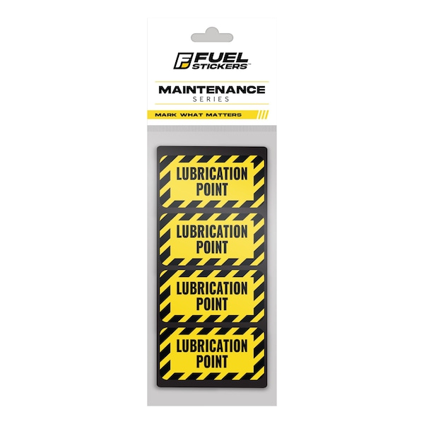 Fuel Stickers Lubrication Point Sticker, Grease Point, Grease Here, Heavy Duty 2in x 1in, 4PK Z-2X1LUBE-4PK - main