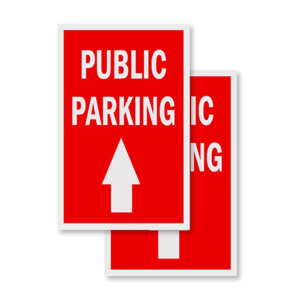 Signmission Public Parking With Up Arrow, Vinyl Decals Only 24 Inch x 36 Inch, Vinyl Decal, 2PK DSB-2436-2PACK-PublicParkingWithUpArrow - main