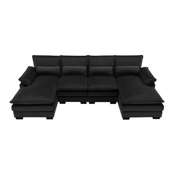 Homeroots 55" Black Fabric Modular Sleeper Sofa 568293 - main