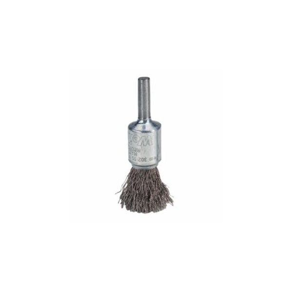 Weiler Crimped Wire Solid End Brush, Stainless Steel, 25,000 RPM, 1/2 in x 0.006 in 804-10013 - main