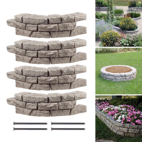 Marquee Protection RTS Home Accents Rock Lock Raised Garden Bed Curved Rock, 4PK MA2649032 - main