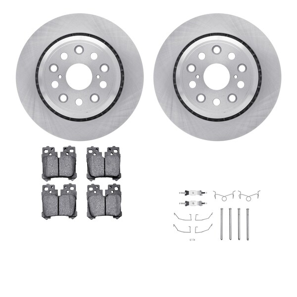 Dynamic Friction Co DFC Rotors with EURO 5000 Ceramic Brake Pads includes Hardware 6612-75010 - main
