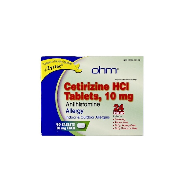 Ohm Laboratories Cetirizine, 10mg, 90PK 51660093990 - main
