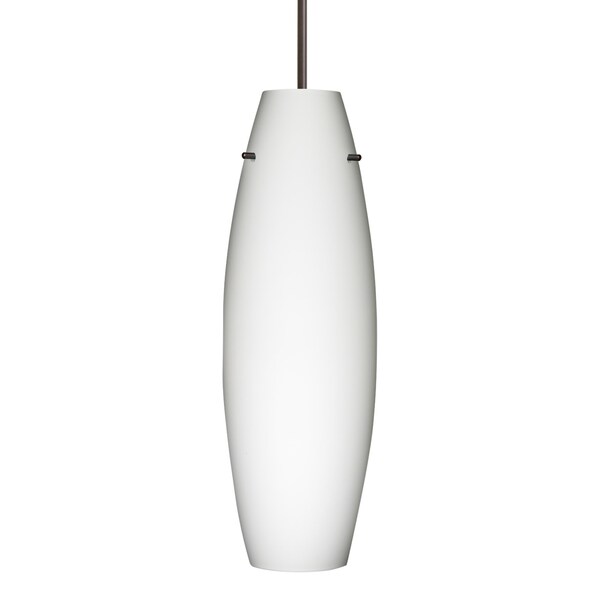 Besa Lighting Besa Suzi 18 Pendant, Opal Matte, Bronze Finish, 1x 11W LED 1JT-412707-LED-BR - main