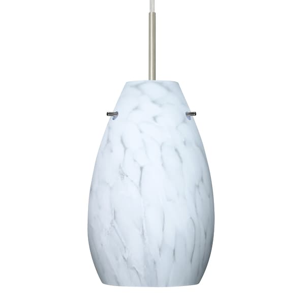 Besa Lighting Pera 9 Cord Pendant, Carrera, Satin Nickel Finish, 1x9W LED 1JT-412619-LED-SN - main