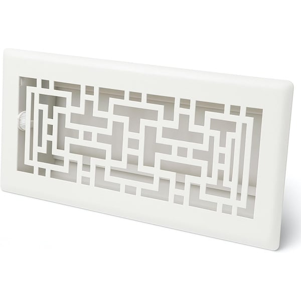 Sierra Grates 4 in. H X 14 in. W Powder Coat Steel, White Floor Register ORI414-WHT - main
