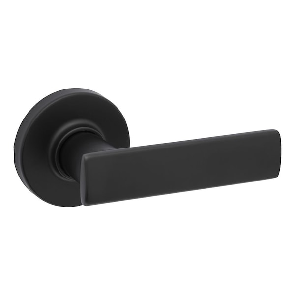 Kwikset Breton Lever with Round Rose Passage Door Lock with 6AL Latch and RCS Strike Iron Black Finish 200BRNLRDT-514 - main