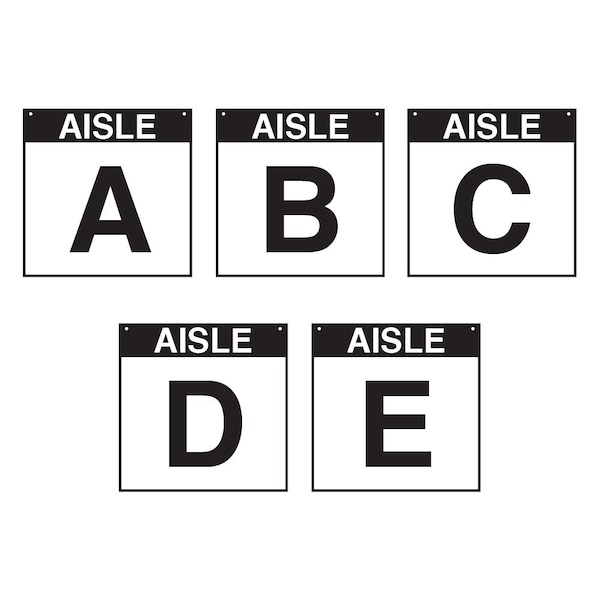 5S Supplies Warehouse Aisle A-E Sign - 24in x 24in - SINGLE - NONE - PVC AISLE-A-E-24X24-SINGLE-NONE - main