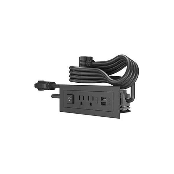 Legrand Outlet Strip, USB, 2 NEMA 5-15P, 5-15P, 6 ft., Black RDSZBK - main