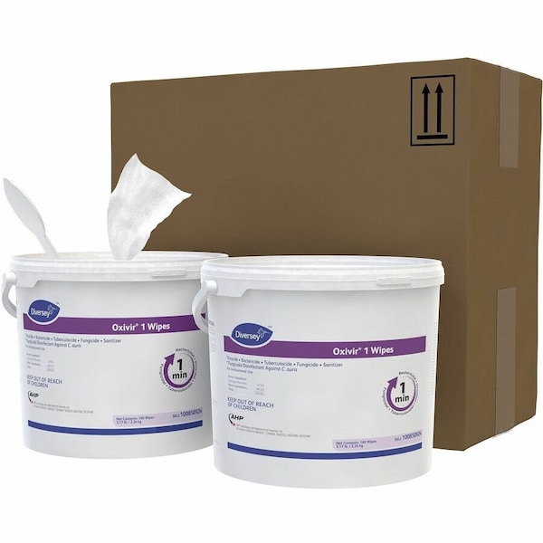 Johnson Diversey DVO 11 x 12 in. Oxivir 1 Wipes - 160 Canister - 4 per Case 100850924 - main