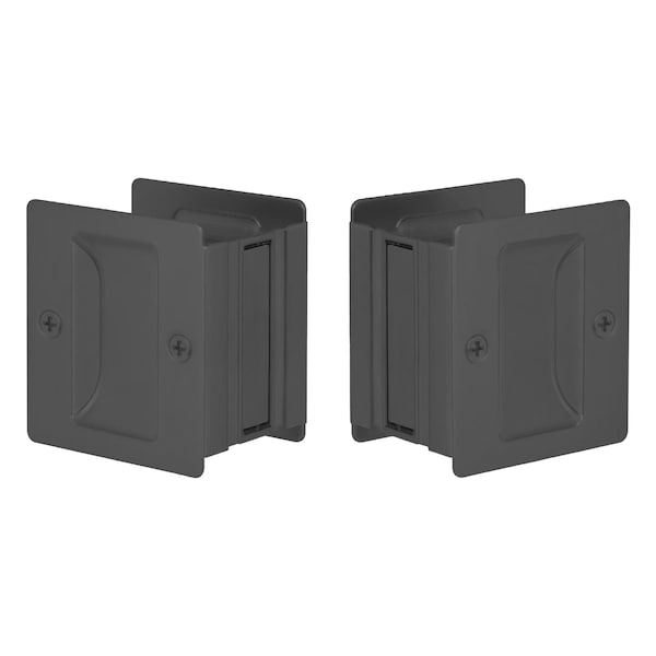 Emtek Pocket Door Locks Passage Matte Black EEPDSQU64MB - main