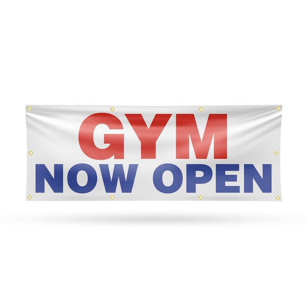 Signmission Gym Now Open, 36 Inch x 96 Inch, Vinyl Banner B-96-30684 - main