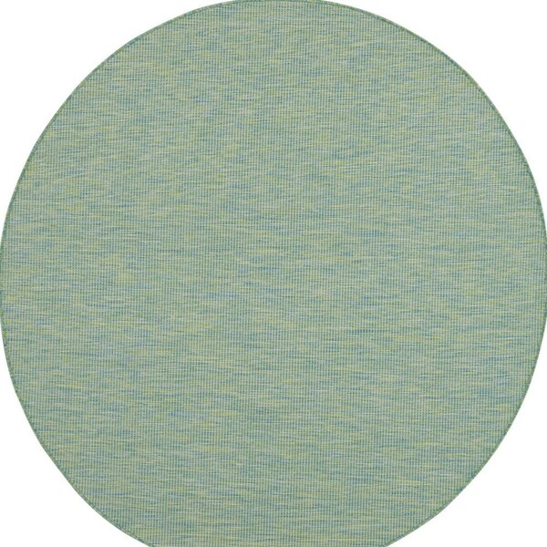 Homeroots 6' Blue Round Power Loom Area Rug 522475 - main