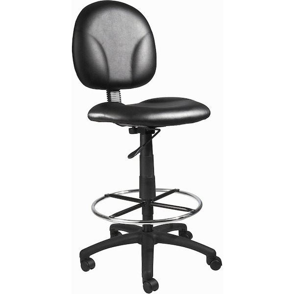 Boss B1690 Drafting Stool, Black Seat, Black Back, 25" W 25" L 49-1/2" H, Armless, Vinyl Seat B1690-CS - main