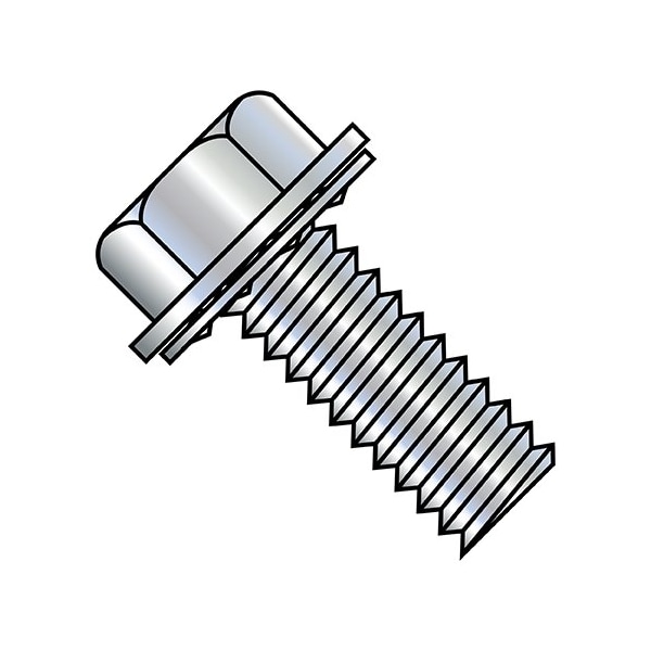 Zoro Select Flange Hex Machine Screw, 3000 PK 1410IW - main