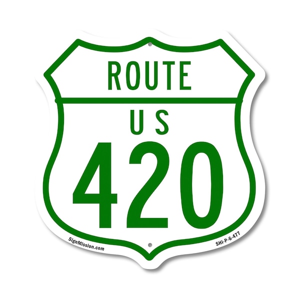 Signmission Route Marker Shield Sign Us 420, 6 Inch X 6 Inch, Plastic Sign SHI-P-6-477 - main