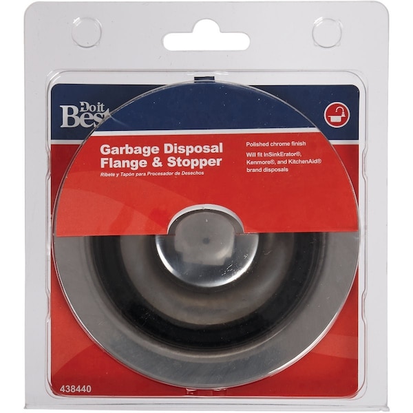 Do It Best Polished Chrome Brass Disposer Flange and Stopper DIB5417 - main