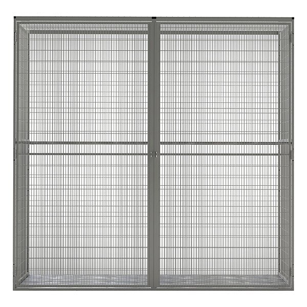 Folding Guard Bulk Storage Locker Starter, 96 in W, 25 in D, 93 in H, 1 Shelves, 2 Doors LCD-9625SKB3 - main