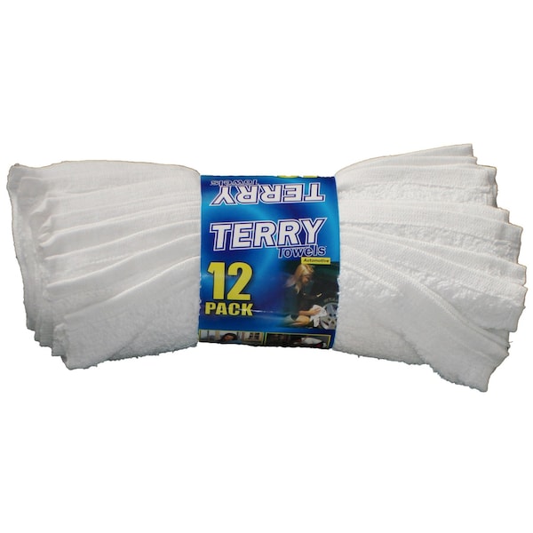 Ocean Access Cleaning Towel, 17 Inch Length x 14 Inch Width, White, Terry Cotton, Machine Washable, 12PK SW56106 - main