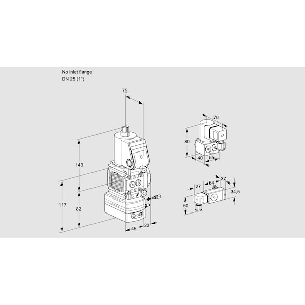 Honeywell Kromschroder Gas Pressure Regulator Valve - 1/2" DN15, 24V DC, IP65, FM/SA Approved KS88032192 - main
