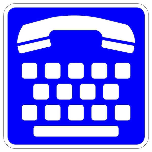 Sign Solutions Usa Telecom Device Deaf (Symbol), 30 in W x Square, Aluminum Sign DUS12DWT3030D9-21 - main