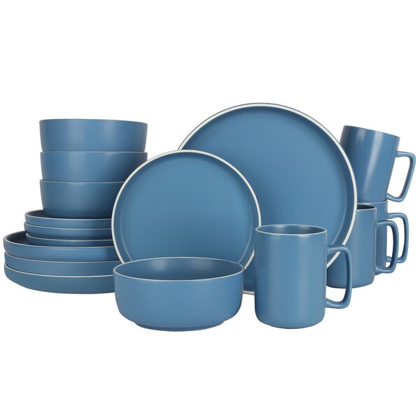 Gap Home 16 Piece Round Stoneware Dinnerware Set in Solid Matte Light Blue 96914.16R - main