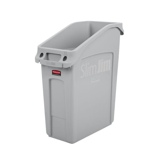 Rubbermaid SLIM JIM 13 GAL TRASH CAN GRAY SMFG2026695 - main