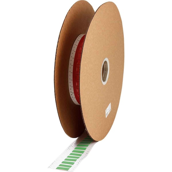 Brady PermaSleeve HX Heat Shrink Double Sided Wire Marking Sleeves, 0.375 in. x 1 in. W, Green, Roll of 5000 2HX-375-2-GR-J-2 - main