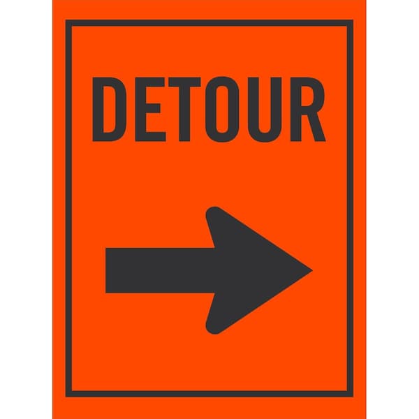 Lyle Detour (with Right Arrow Symbol), 24x24, Engineer Grade, Orange G-13729-EG_24x24 - main