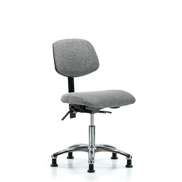Blue Ridge Ergonomics Desk Chair Desk Chair, Fabric, Chrome Tilt Glides, Gry, No Arms, 19" to 24" Height, Fabric, Grey BR-FDHCH-CR-T1-A0-RG-F44 - main