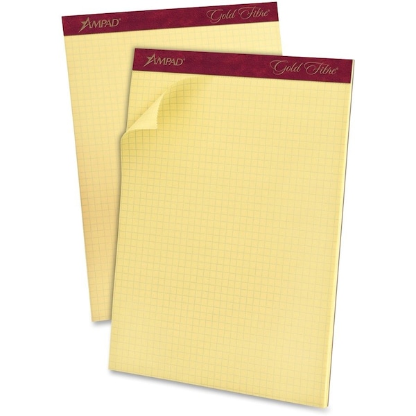 Ampad Medium Weight Quadrille Pads Letter, Yellow, 50PK TOP22143 - main