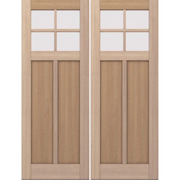 Doornmore CRF-P2G4, 74.5" x 98" ( 2x36" Door) Left Hand, Mahogany SDL 4 Lite Exterior Door CRF-P2G4-SW-3696_2_LI - main