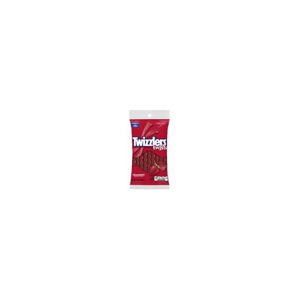 Twizzlers Twists Strawberry Flavored Candy, Strawberry, Low Fat, Trans Fat Free, 7 oz, 12PK 54402 - main