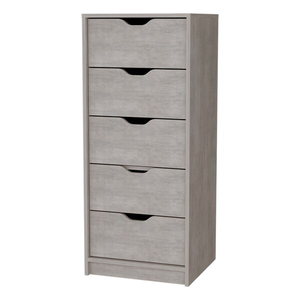 Homeroots 18" Gray Five Drawer Standard Chest 552267 - main