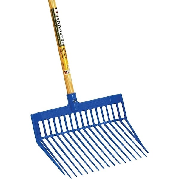 Little Giant Bedding Fork, Diamond Shaped Tine, Polycarbonate Tine, Wood Handle, Blue, 52 in L Handle PDF1BLUE - main