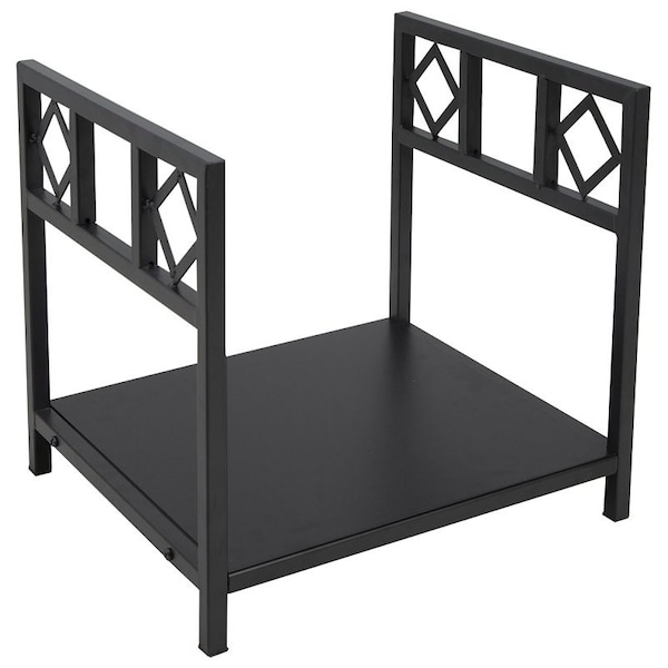Simple Spaces Log Rack, 13-3/8 in W, 14-1/4 in H, Steel Base, Powder Coated, Black B90053BK - main