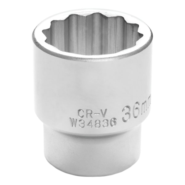 Performance Tool 3/4 Dr. 36mm 12pt Socket, 12 Point, Recessed Edges, Anti-Rounding W34836 - main