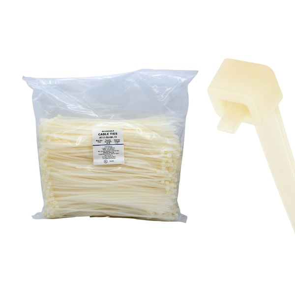 Cable Ties Unlimited Pawl Releasable Cable Tie, 11 in L, 50 lb Strength, 3.2 in Max Bundle Dia, Nylon, Natural, 1000PK RT11-50-9M-.19 - main